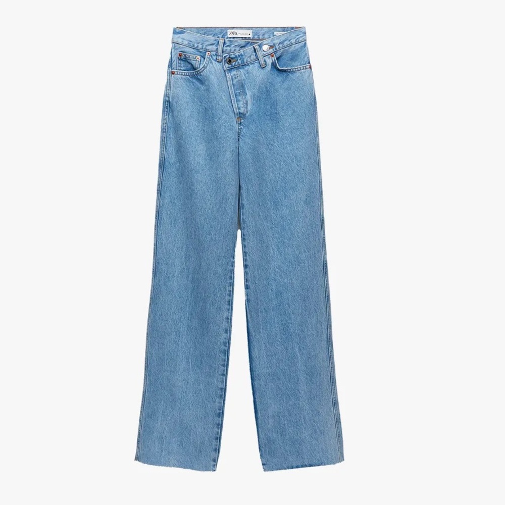 ZARA NWT Cross Button Full Length Jean